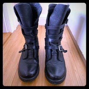 Steve Madden Black Banddit Moto-boots. Size 7.